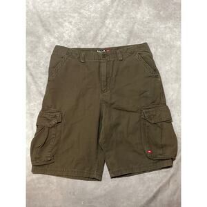 VINTAGE Y2K Quiksilver Baggy Brown Cargo Shorts Size 36